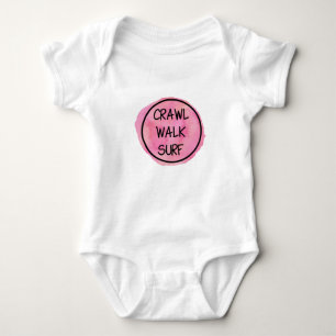 Body Para Bebé Surf Caminata con diseño rosa