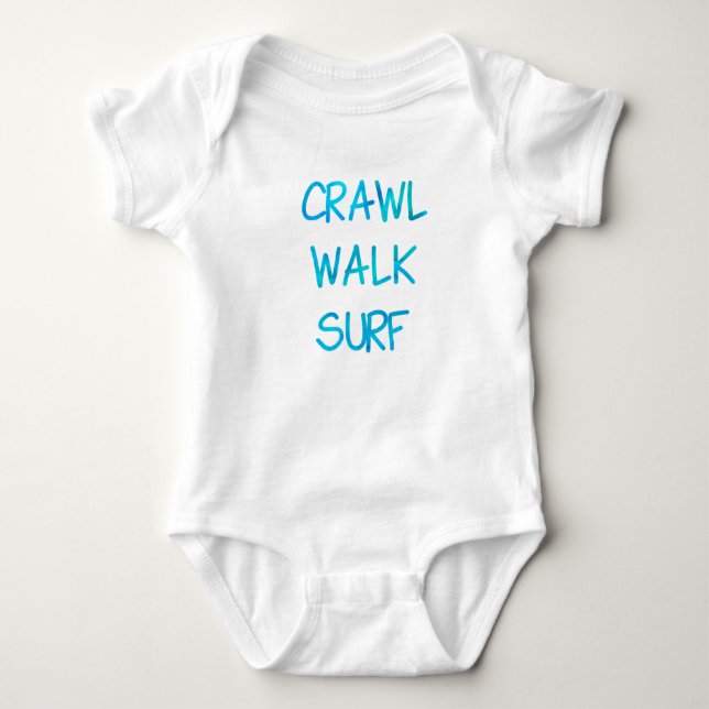 Body Para Bebé Surf Caminata con fuente azul (Anverso)