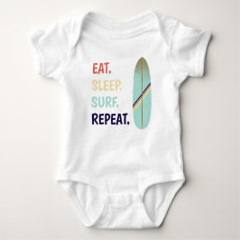 Body Para Bebé Surf Guay Retro Vintage Blue Surfboard