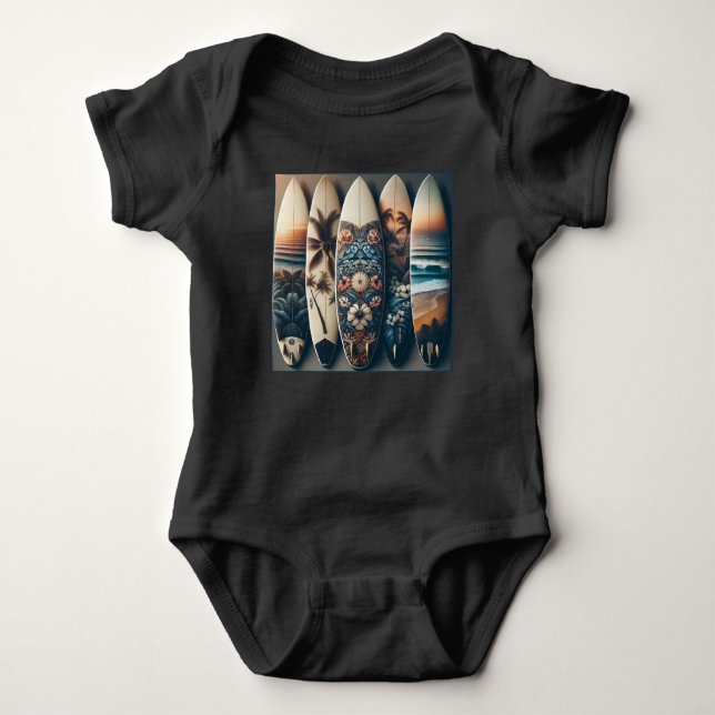 Body Para Bebé Surfboards Pintadas de Hawái (Anverso)