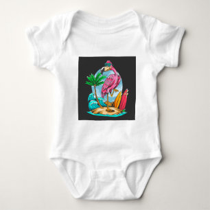 Body Para Bebé ¡Surfin Flamingo! Baby Bodysuit