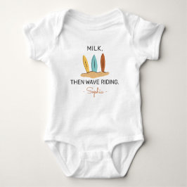Body Para Bebé Surfing Baby Shower Milk Then Wave Riding - Surfer