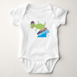 Body Para Bebé Surfing de la Bandera Americana de Dinosaurios