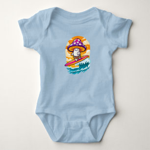 Body Para Bebé Surfing Mushroom Dude Vibe de Verano Psicodélico