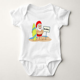 Body Para Bebé Surfing Santa