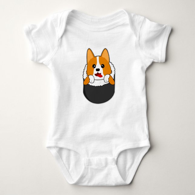 Body Para Bebé Sushi Corgi (Anverso)