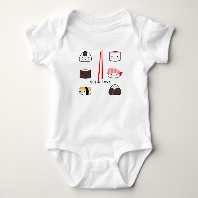 Body Para Bebé Sushi love Baby bodysuit chica y niño (Anverso)