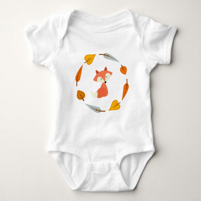 Body Para Bebé Sweet Autumn Leaves Fox (Anverso)