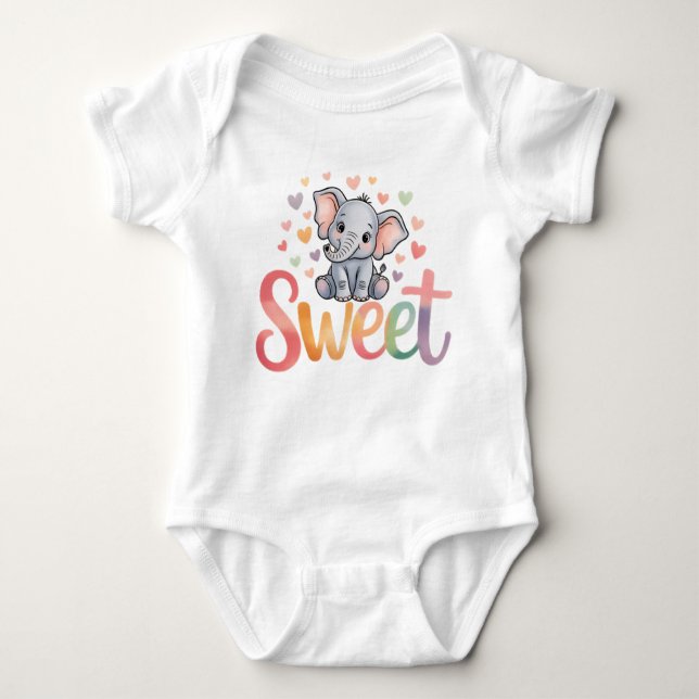 Body Para Bebé Sweet Elephant Baby Bodysuit (Anverso)