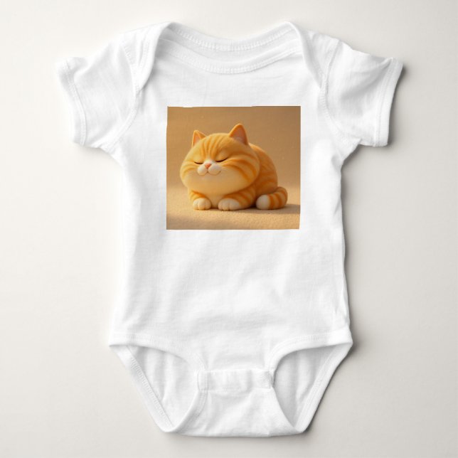 Body Para Bebé Sweet Sleeping Orange Tabby Cat – Baby Bodysuit De (Anverso)