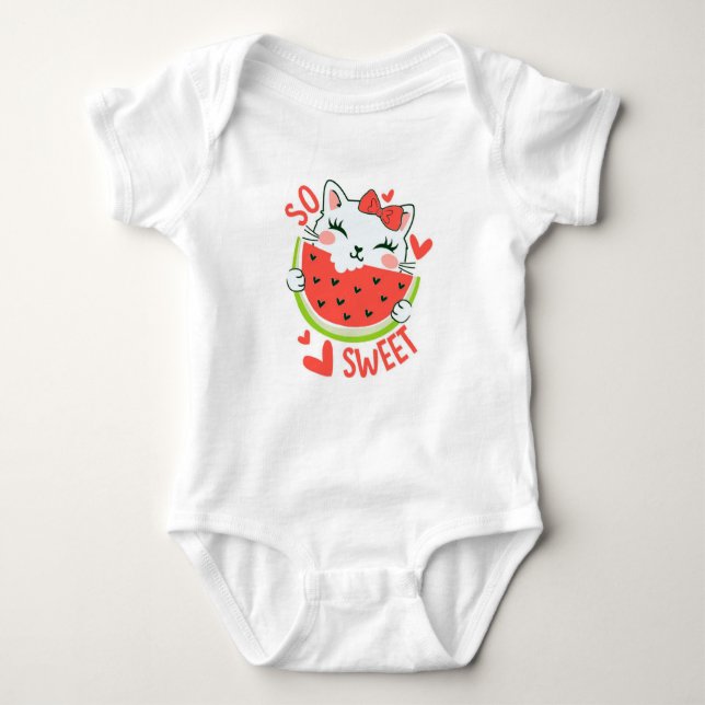 Body Para Bebé Sweetest Summer Fruit Cartoon Baby T-Shirt (Anverso)