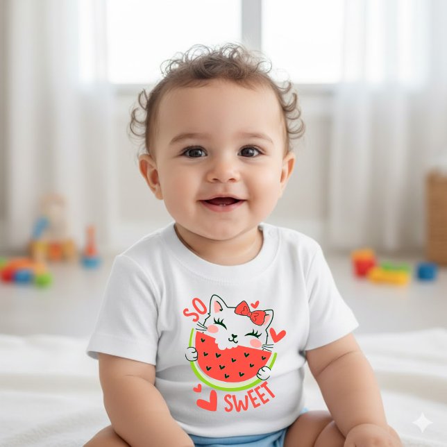 Body Para Bebé Sweetest Summer Fruit Cartoon Baby T-Shirt (Subido por el creador)