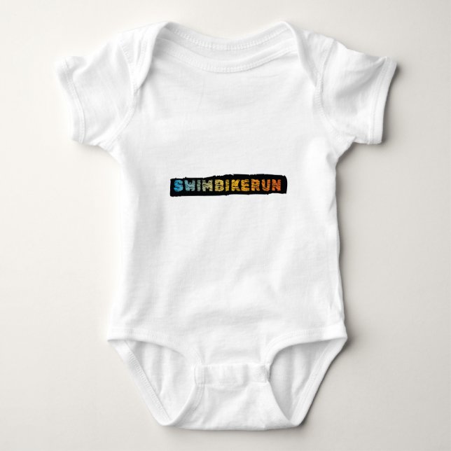 Body Para Bebé Swim Bike Run, Triathlon cool design (Anverso)
