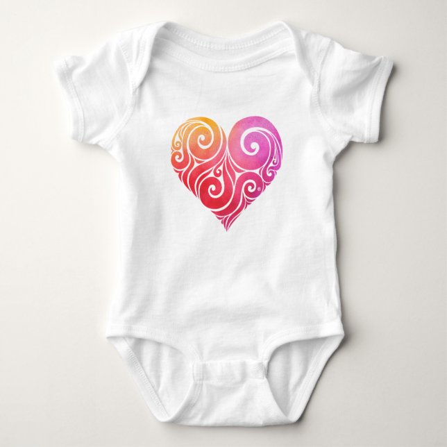 Body Para Bebé Swirly Heart (Anverso)