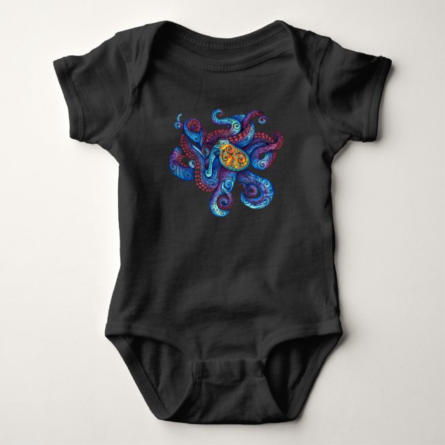 Body Para Bebé Swirly Octopus (Anverso)