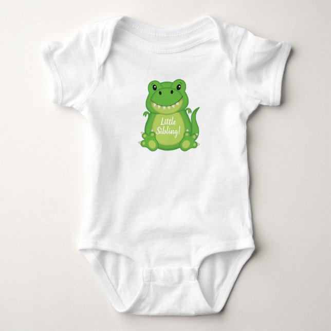 Body Para Bebé T-Rex Dinosaur Baby Shower Green (Anverso)