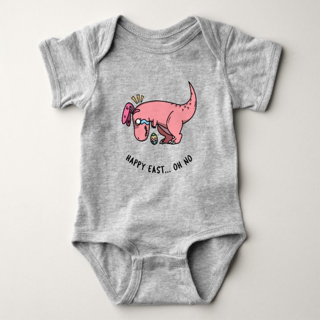 Body Para Bebé T-Rex Easter Struggle Baby Bodysuit (Anverso)