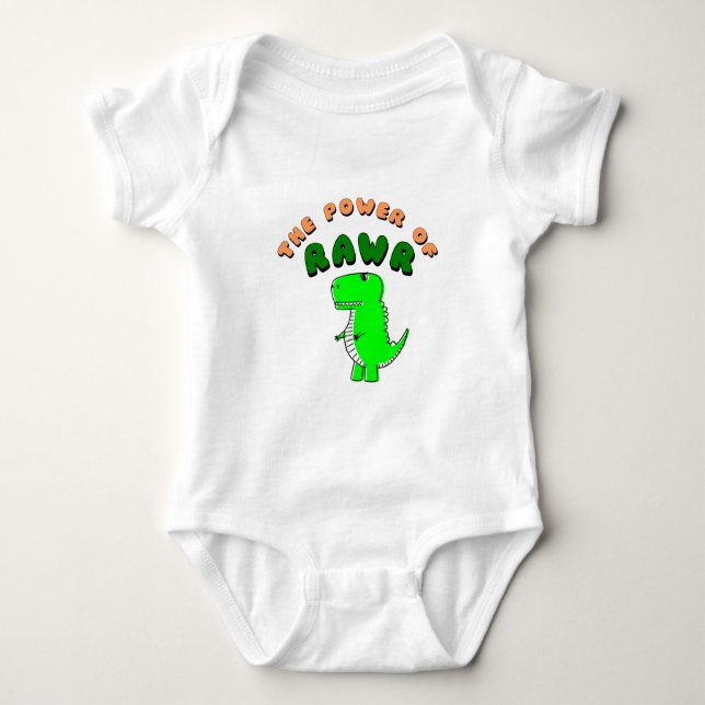 Body Para Bebé T-Rex El Poder De RAWR (Anverso)