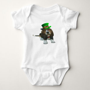 Body Para Bebé T-Shirt Basset Hound Happy St. Patrick