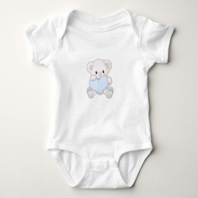 Body Para Bebé T-shirt bébé garçon avec un ours imprimer (Anverso)