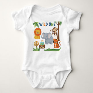 Body Para Bebé T-shirt d'anniversaire Safari