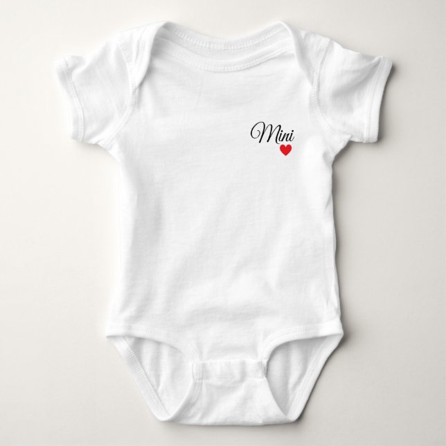 Body Para Bebé T-shirt famille cœur personnalisé (Anverso)