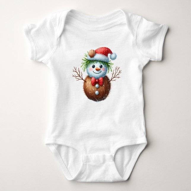Body Para Bebé T-Shirt-Tropical Christmas Family TShirt (Anverso)