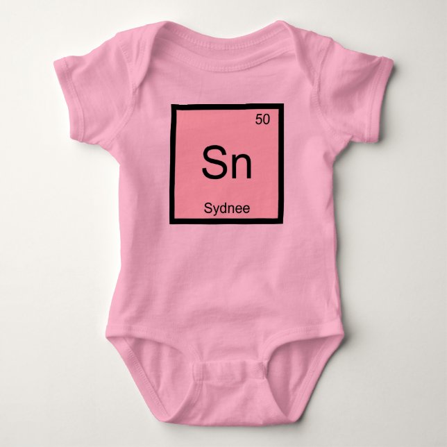Body Para Bebé Tabla periódica de elementos químicos de Sydnee (Anverso)
