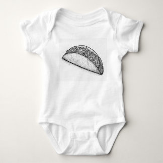 Body Para Bebé Taco 'Bout Adorable: Taco Monocromático Dibujado a