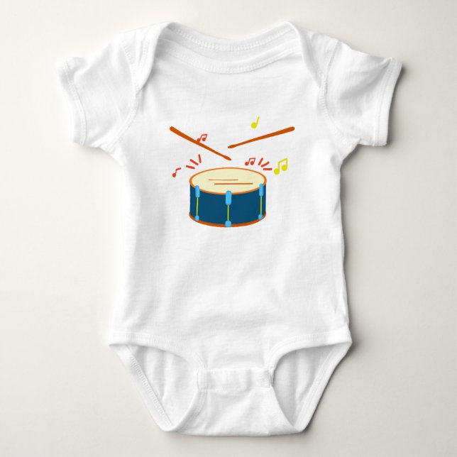 Body Para Bebé Tambores de instrumentos musicales (Anverso)