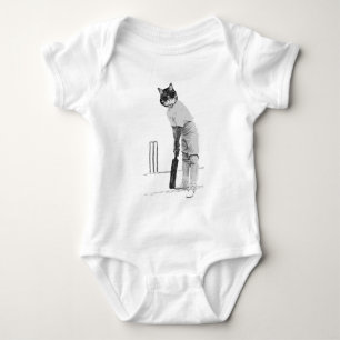 Body Para Bebé tarjeta personalizable de gato de cricket vintage