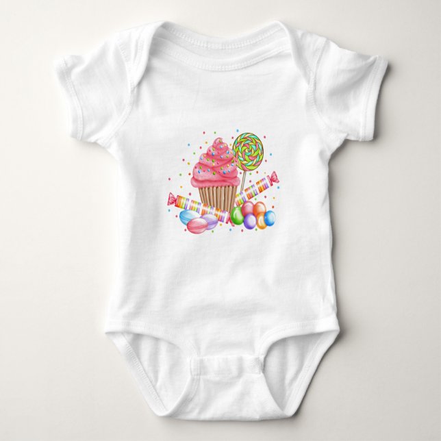 Body Para Bebé Tartas del dulce del Lollipop del caramelo de la (Anverso)