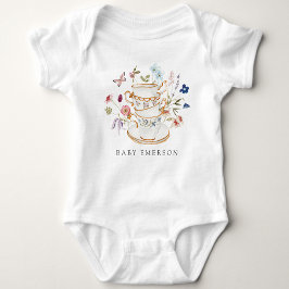 Body Para Bebé Taza de Té Floral