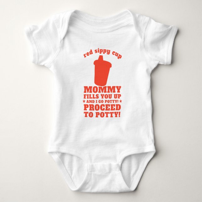 Body Para Bebé Taza roja de Sippy (Anverso)