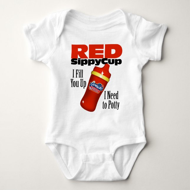 Body Para Bebé Taza roja de Sippy (Anverso)