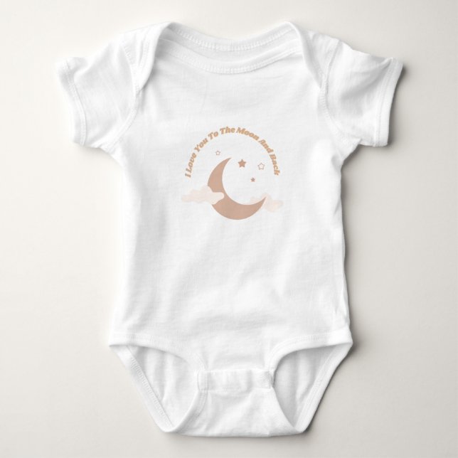 Body Para Bebé Te Amo A La Luna Y Al Traje De Bebé (Anverso)