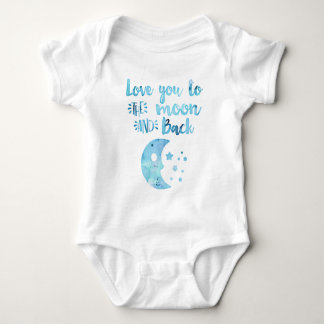 Body Para Bebé Te amo a la moda de la tipografía lunar