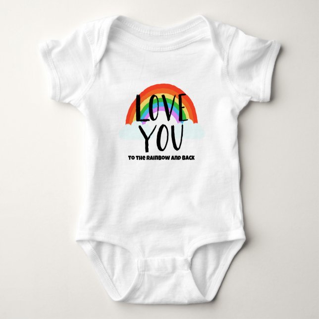 Body Para Bebé Te amo al arcoiris y a la espalda (Anverso)