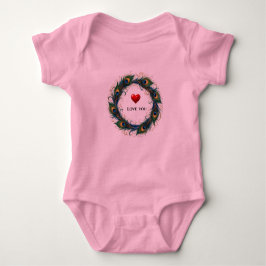 Body Para Bebé Te Amo Camiseta Infantil Círculo de Plumas de Pavo