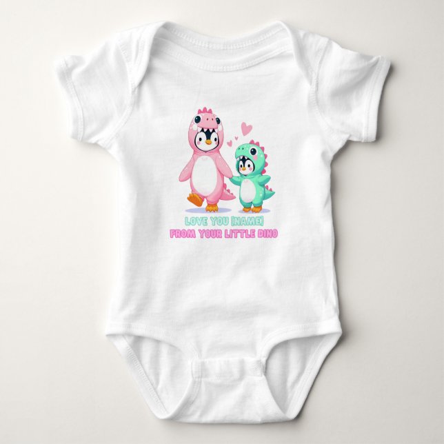 Body Para Bebé Te amo Dino-Mom Personalizado (Anverso)