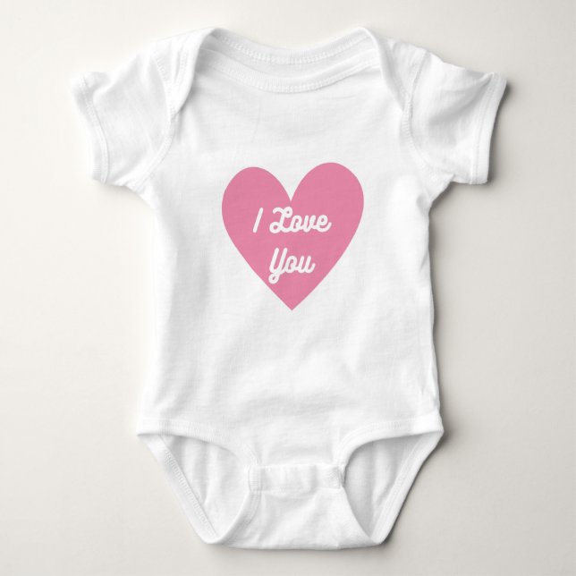 Body Para Bebé Te Amo En Un Corazón Rosa (Anverso)
