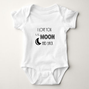 Body Para Bebé te amo hasta la luna y de vuelta negro blanco