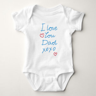 Body Para Bebé "Te amo mensaje manuscrito del xoxo del papá"