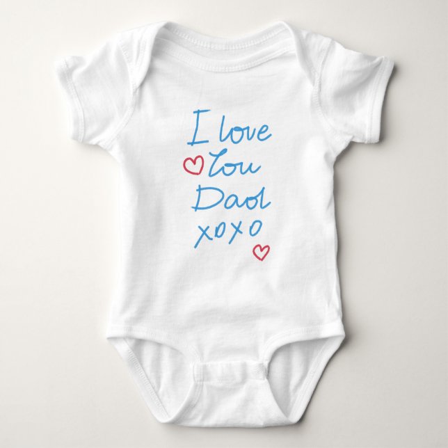 Body Para Bebé "Te amo mensaje manuscrito del xoxo del papá" (Anverso)