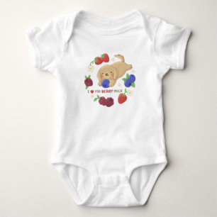 Body Para Bebé Te Amo Mucho con Bayas: Perro Lindo con Bayas