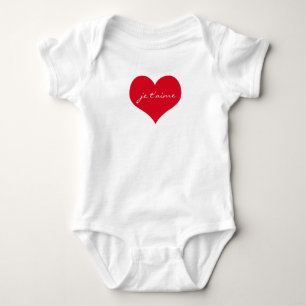 Body Para Bebé Te amo Te amo en francés Corazón