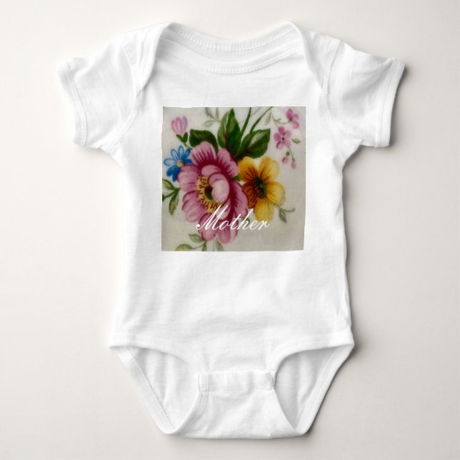 Body Para Bebé Tea Cup Floral Bouquet T-Shirt (Anverso)