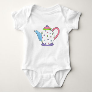 Body Para Bebé Tea Time Polka Dot Teapot Tea Fiesta Teaparty