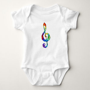 Body Para Bebé Tecla musical arcoiris tremendo clef