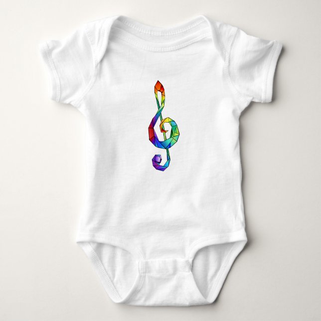 Body Para Bebé Tecla musical arcoiris tremendo clef (Anverso)